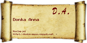 Donka Anna névjegykártya